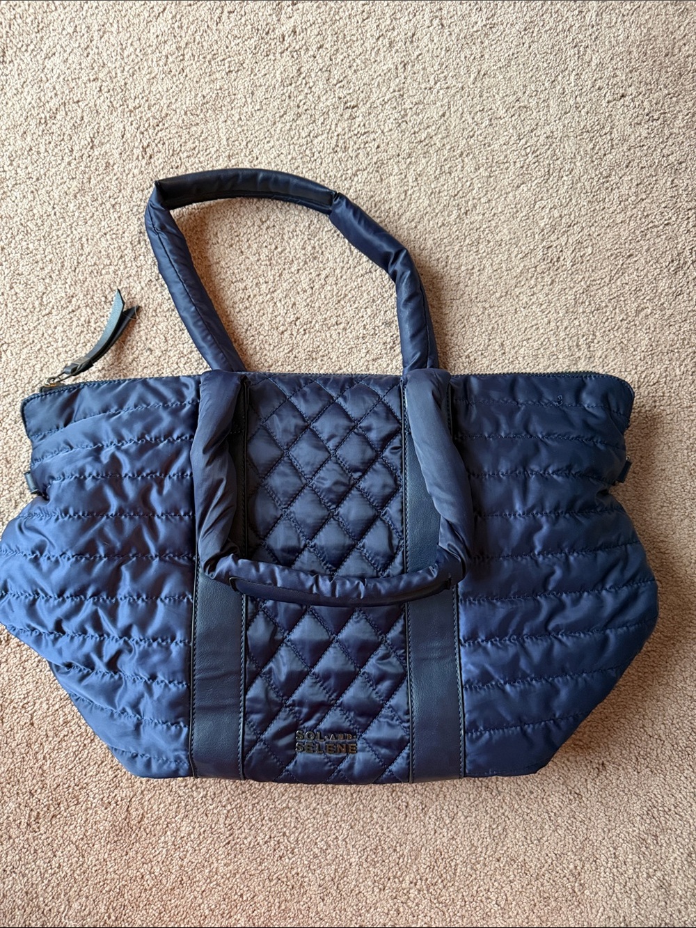 Sol and Selene Quilted Navy Tote Bag